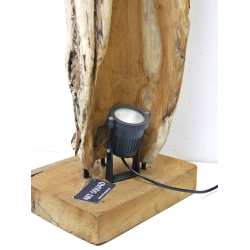 Lampa Rzeźba podświetlana z kawałka drewna tekowego 65cm